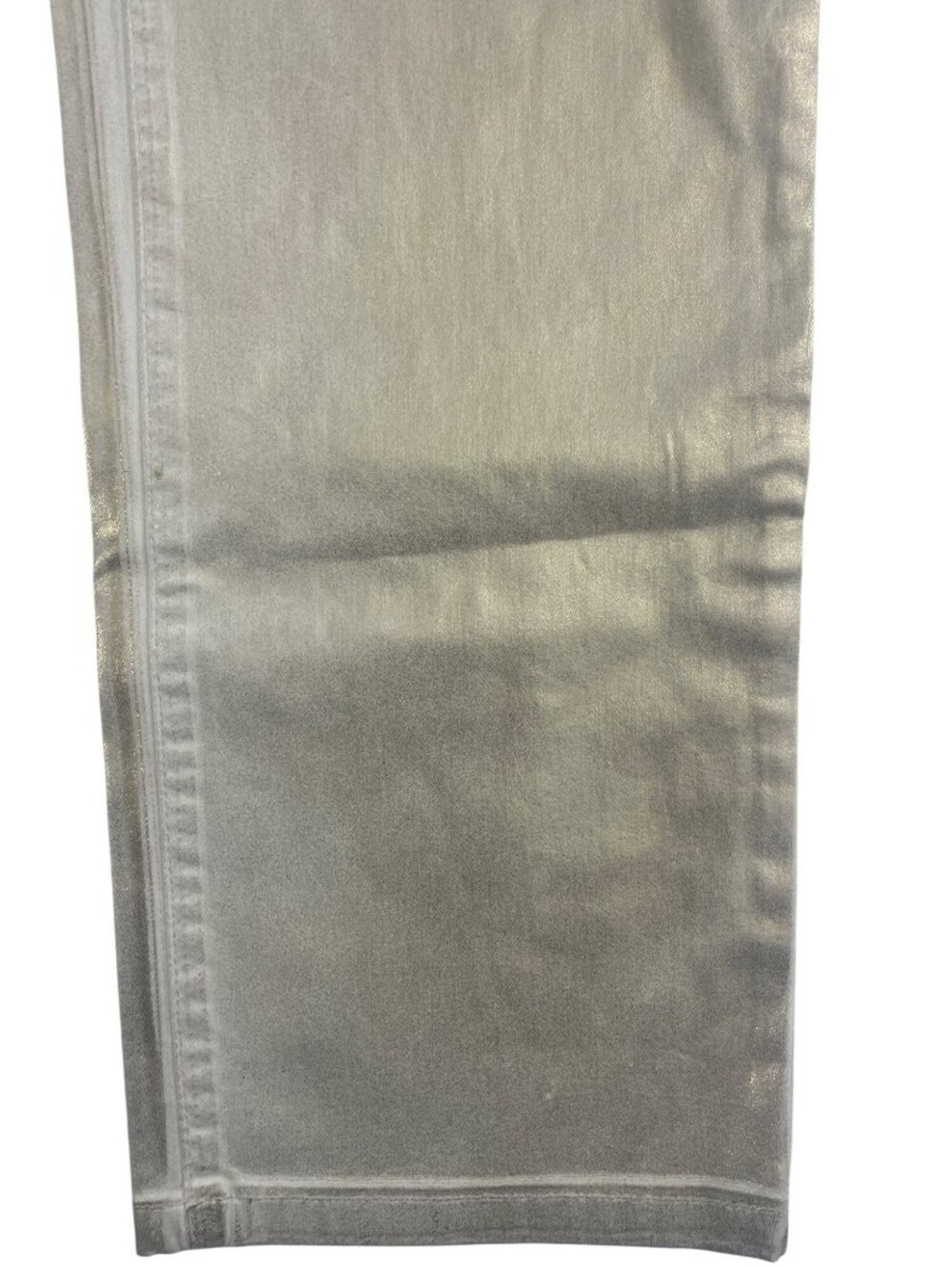 Charlie B Metallic Gold Straight-Leg Stretch Jeans Regular Rise Wmn's Sz 2 NWT - Picture 5 of 10